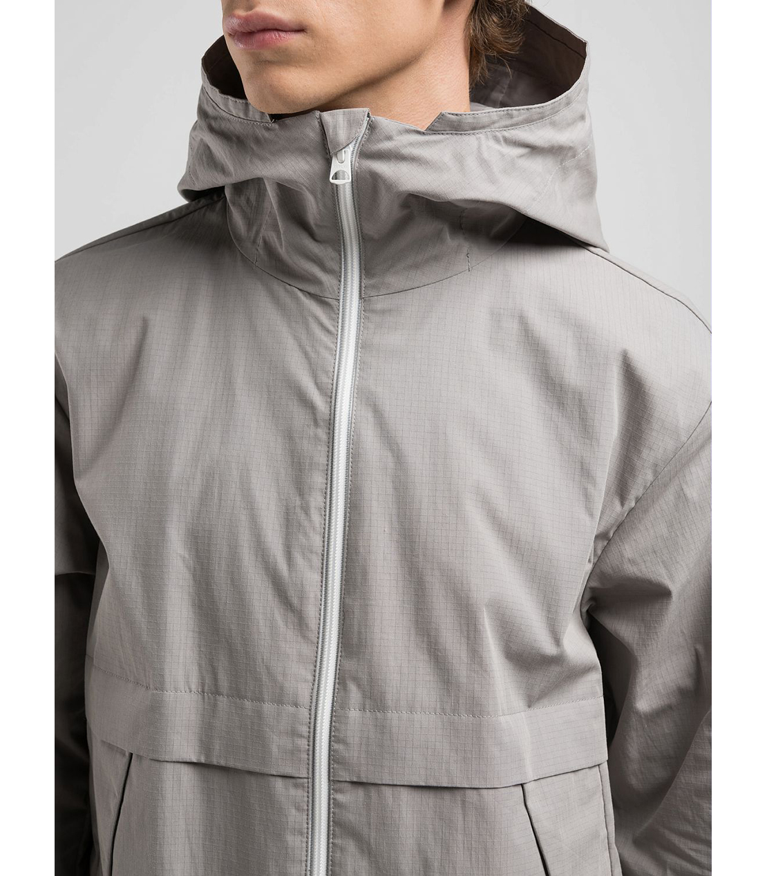 リップストップコットンナイロン フルジップフーディー（セットアップモデル） 詳細画像 グレー 6